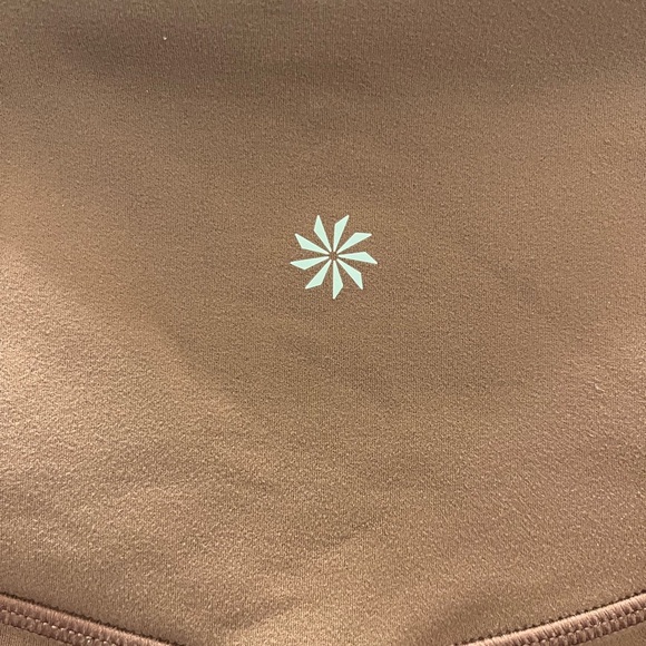 Athleta Elation Pirouette 7/8 Leggings XS Brown Criss Cross Hem High Rise Yoga - Picture 11 of 16